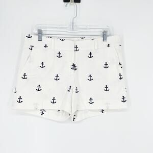 Molly B. Nautical Anchor White Cotton Shorts Size 10